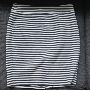 Ann Taylor Navy and White Striped Mini Skirt
